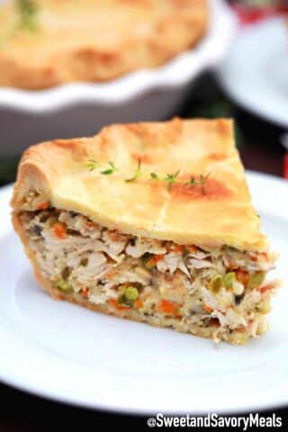 turkey pot pie slice