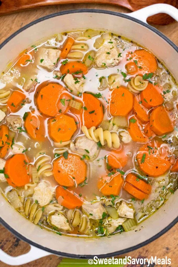 turkey soup in a Dutch Oven