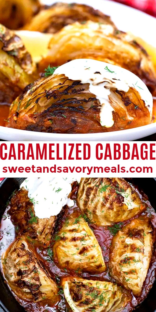 easy caramelized cabbage pin