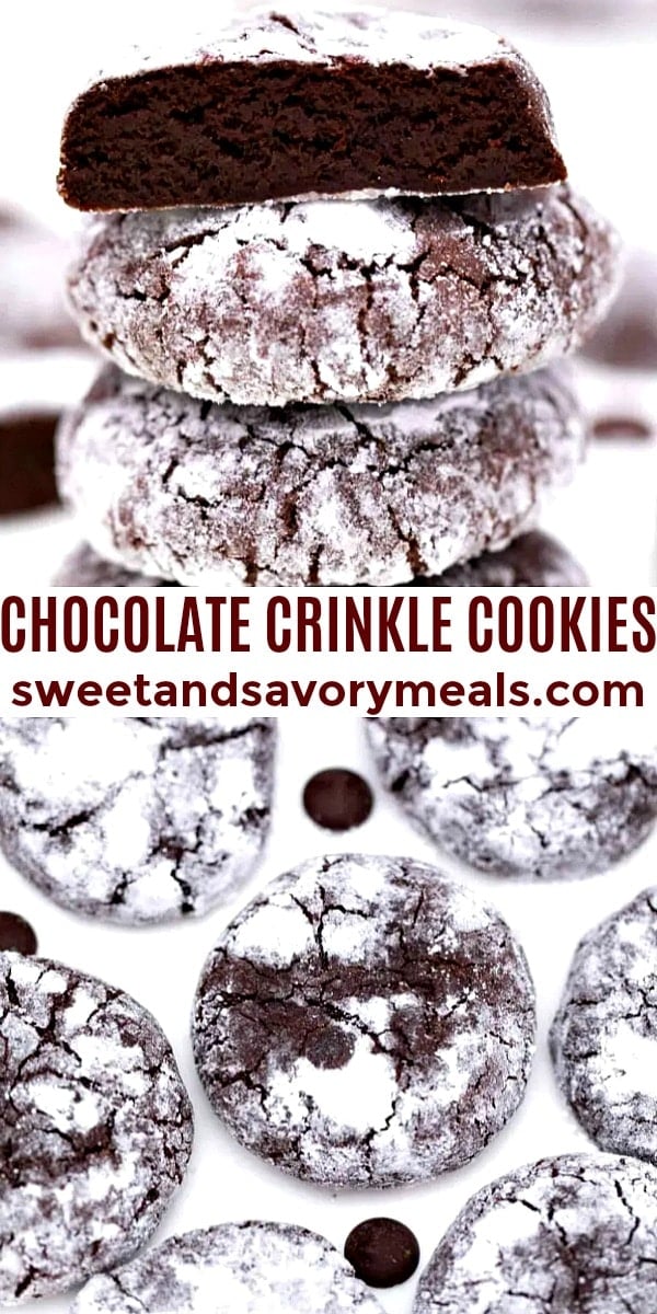 easy chocolate crinkle cookies pin