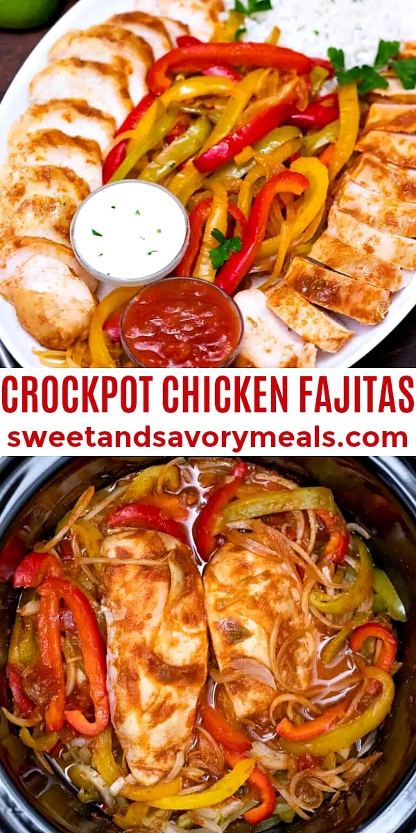 easy crockpot chicken fajitas pin