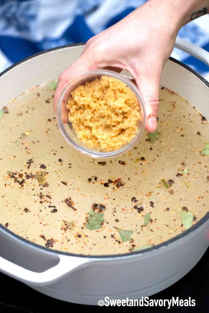 adding brown sugar to corned beef brine