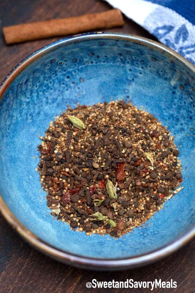 homemade corned beef pickling spices in a bowl