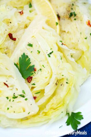 boiled cabbage with parsley