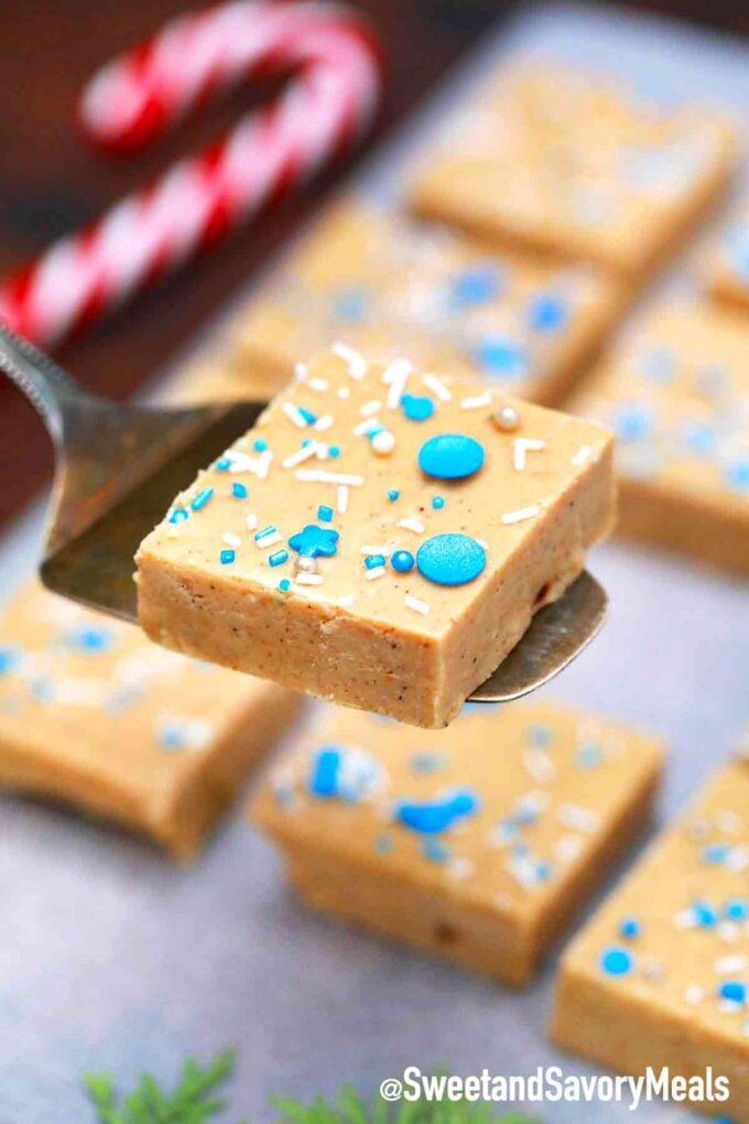 gingerbread fudge with sprinkles