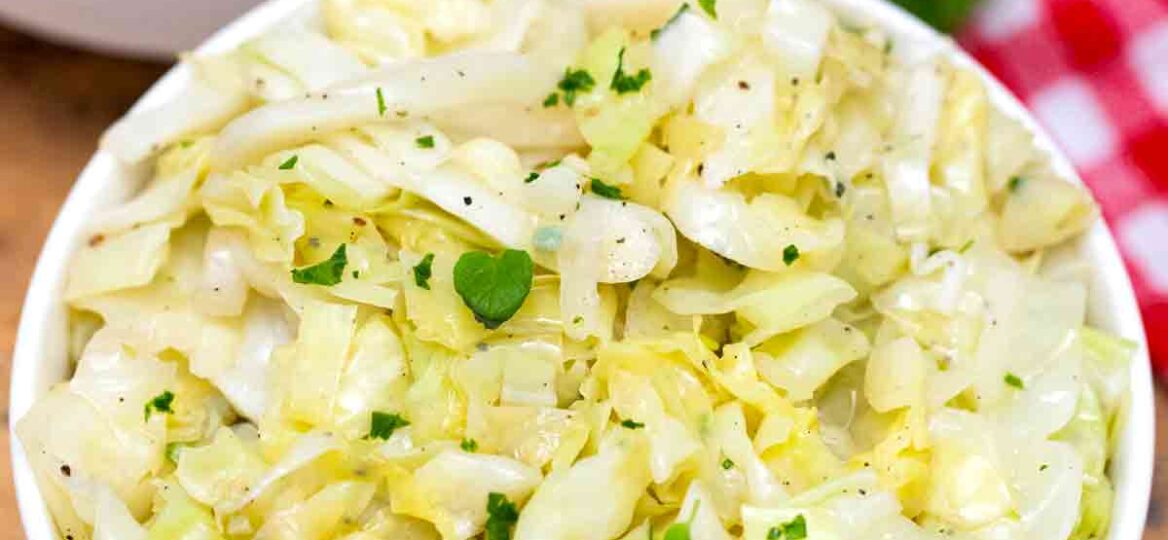 Sautéed cabbage in a bowl