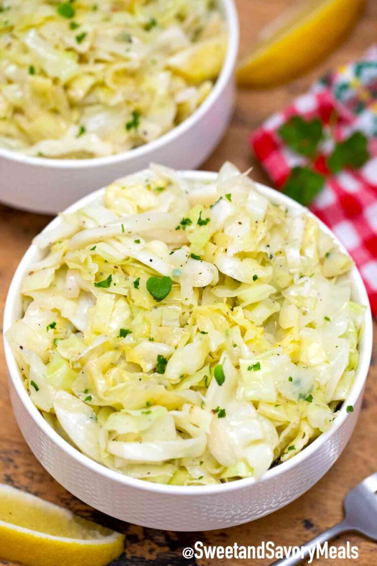 Sautéed cabbage in a bowl