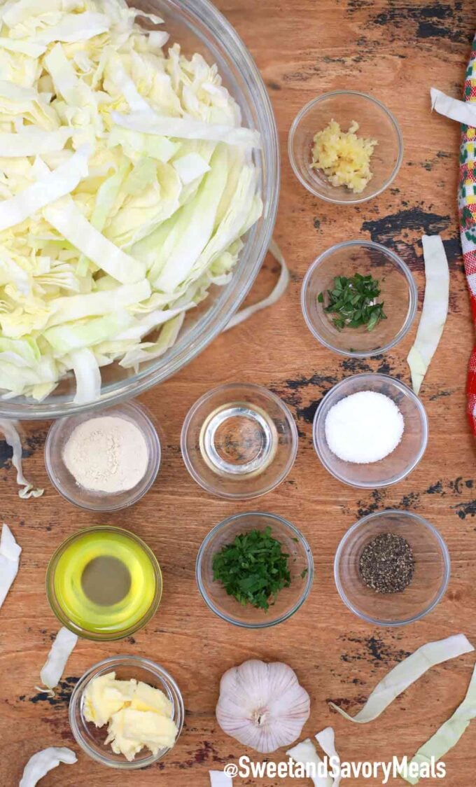 Sautéed cabbage ingredients