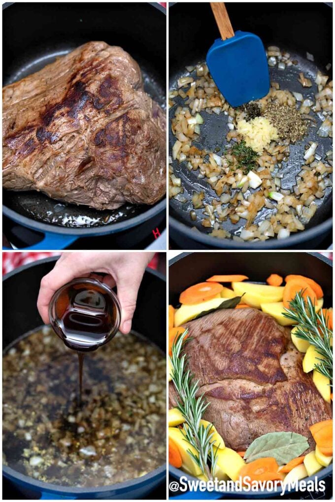 steps to make balsamic pot roast