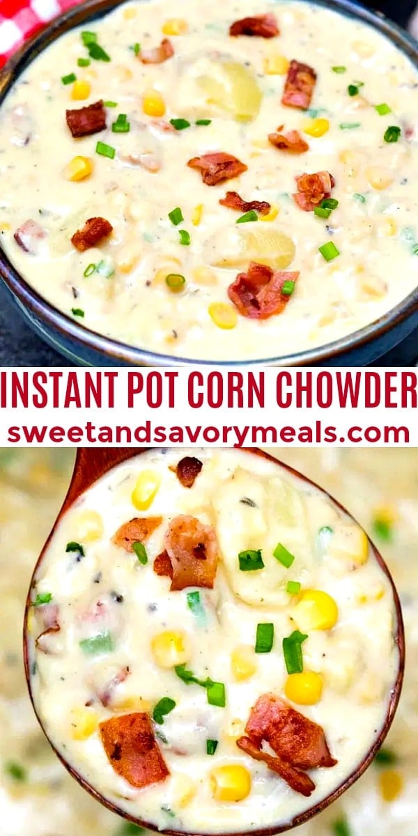 easy instant pot corn chowder pin