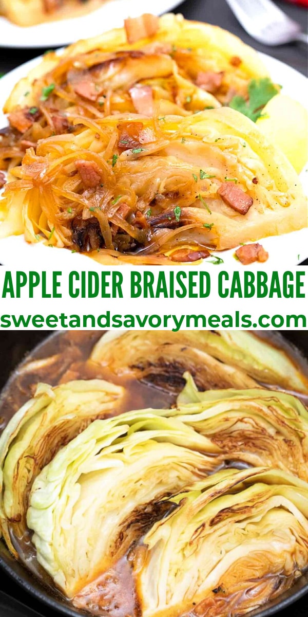 easy apple cider braised cabbage pin