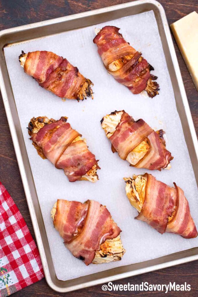bacon wrapped cabbage dippers