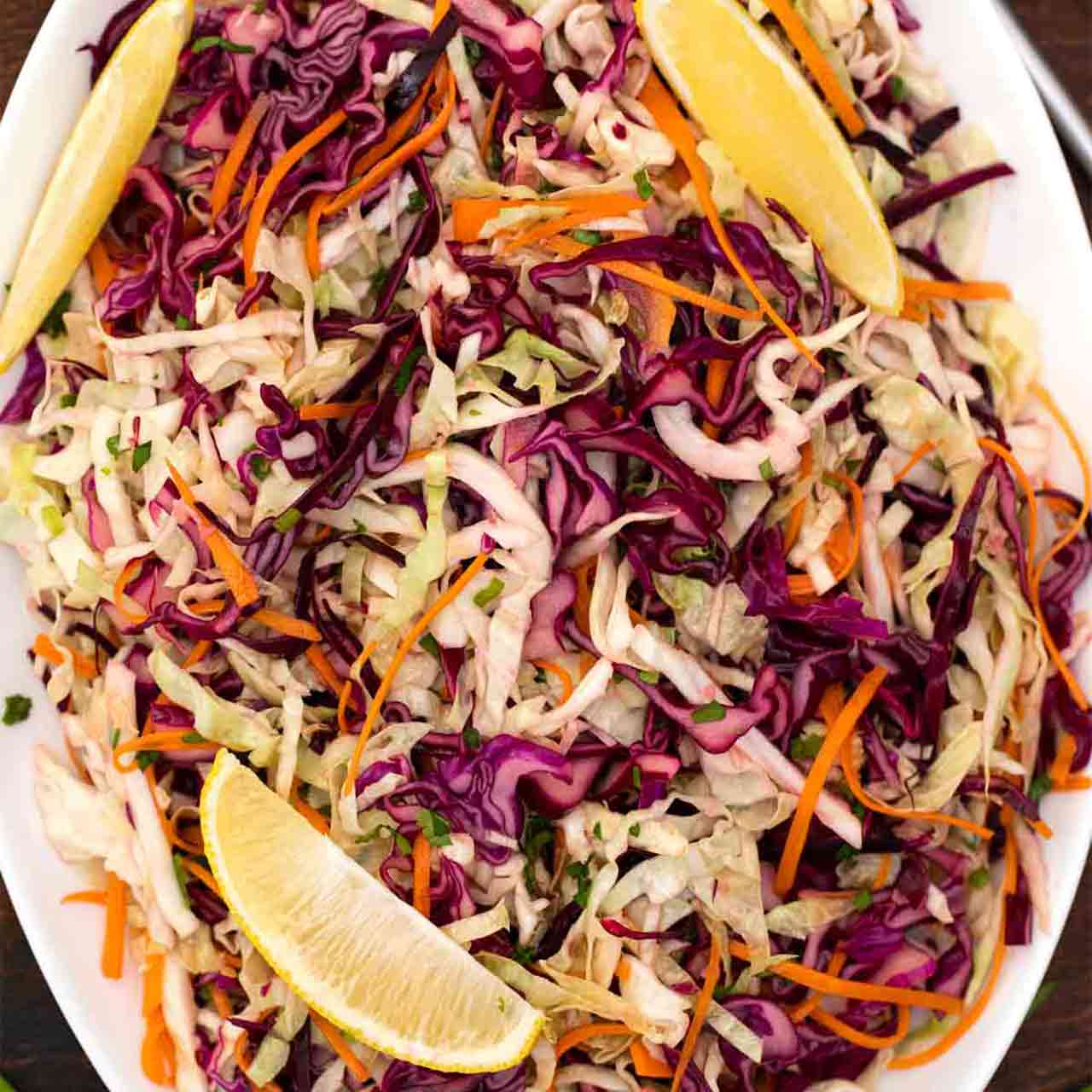 Shredded Green Cabbage Salad with Lemon and Garlic Recipe - Rita