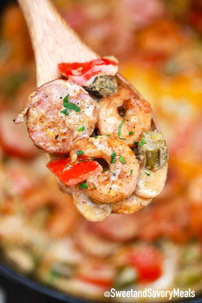 creamy cajun shrimp and sausage