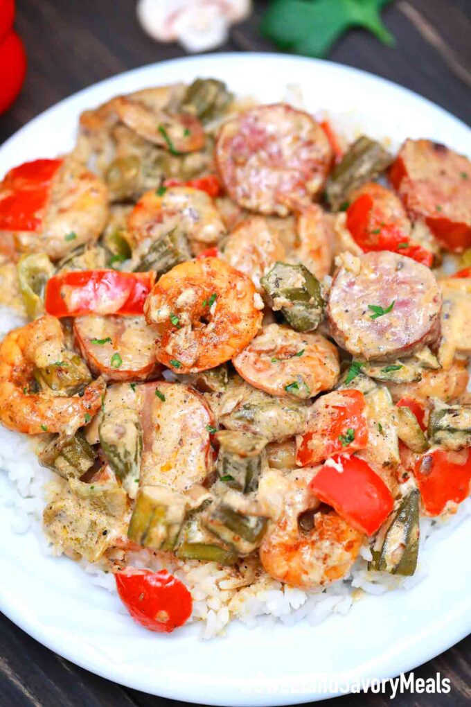 cajun shrimp and sausage with rice