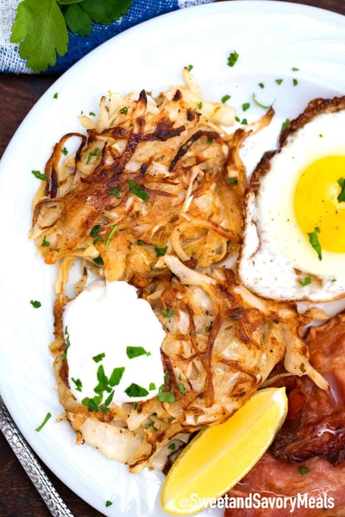 cabbage hash browns with eggs