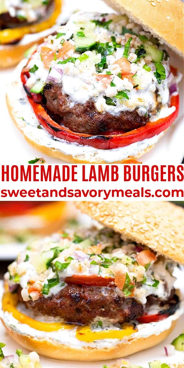 easy homemade lamb burgers collage