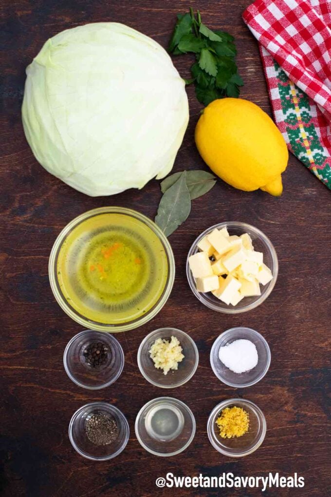 instant pot buttered cabbage ingredients