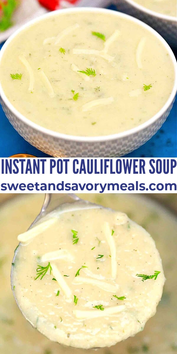 easy instant pot cauliflower soup pin
