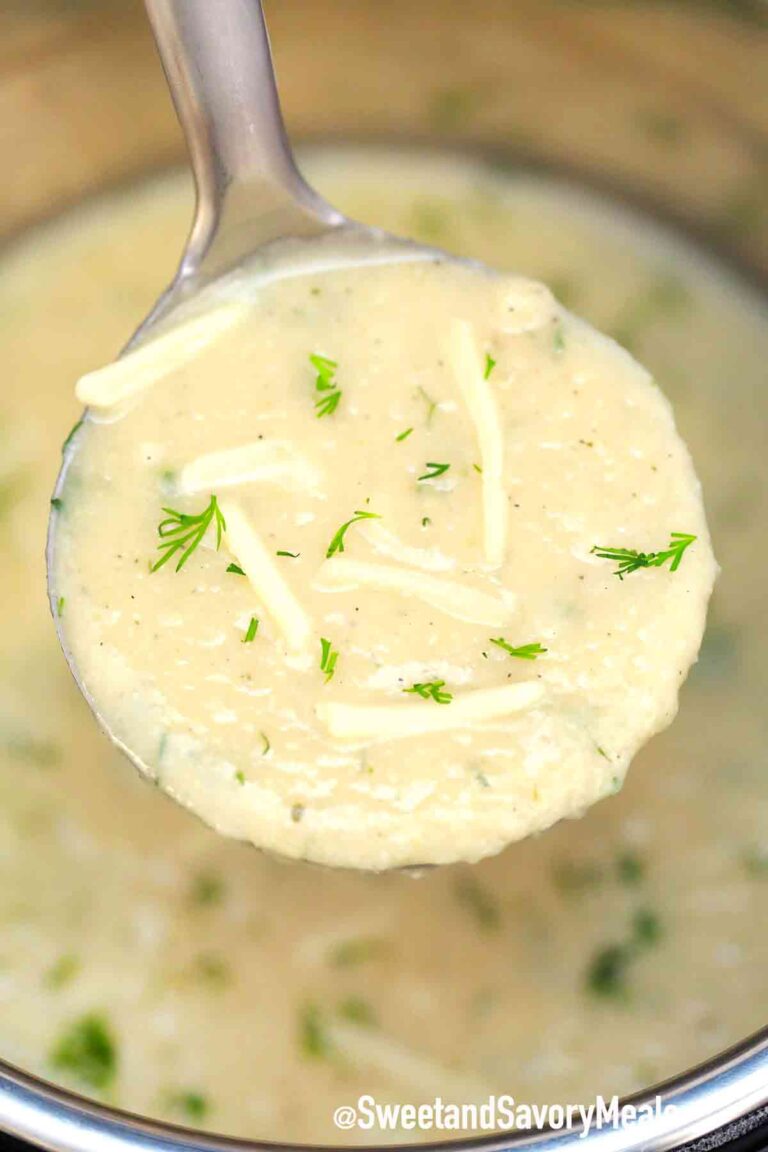 pressure cooker cauliflower soup with cheese