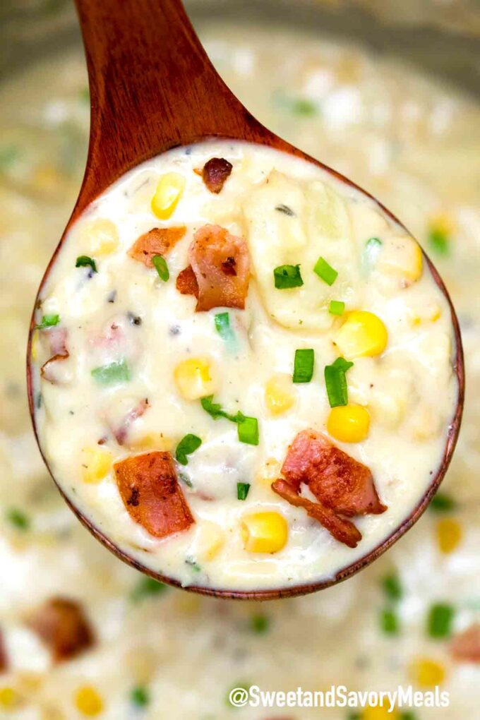 Instant Pot Corn Chowder - Sweet and Savory Meals