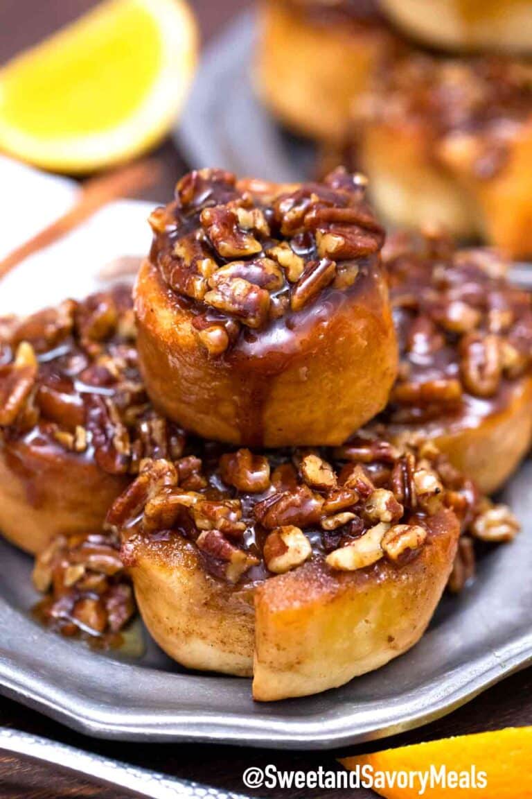 sticky buns on a plate