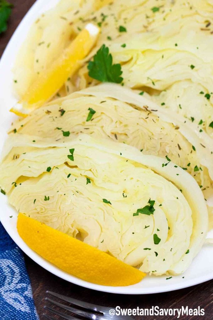 steamed cabbage with lemon