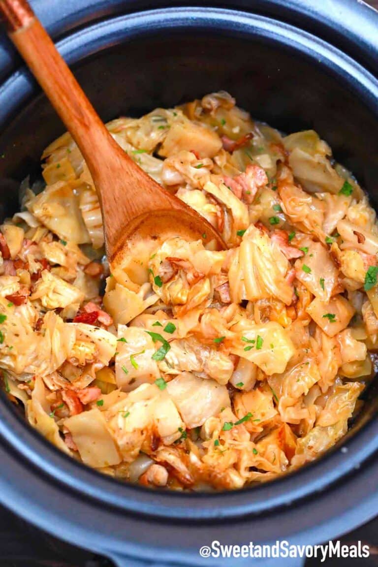 slow cooker cabbage and bacon