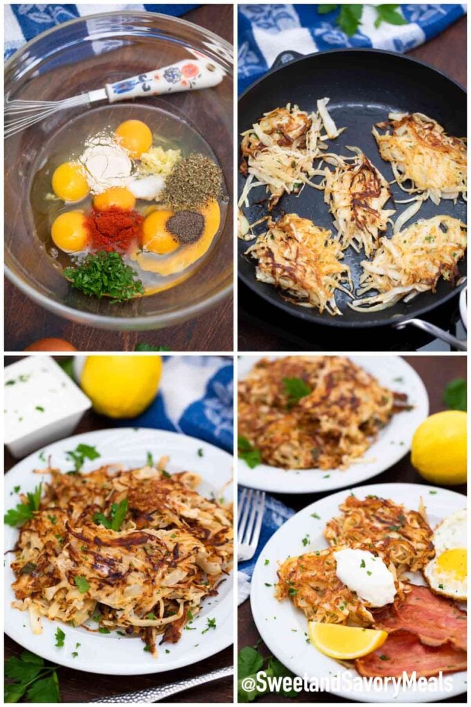 steps how to make cabbage hash browns