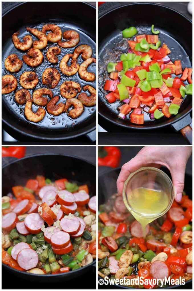 steps how to make cajun shrimp and sausage