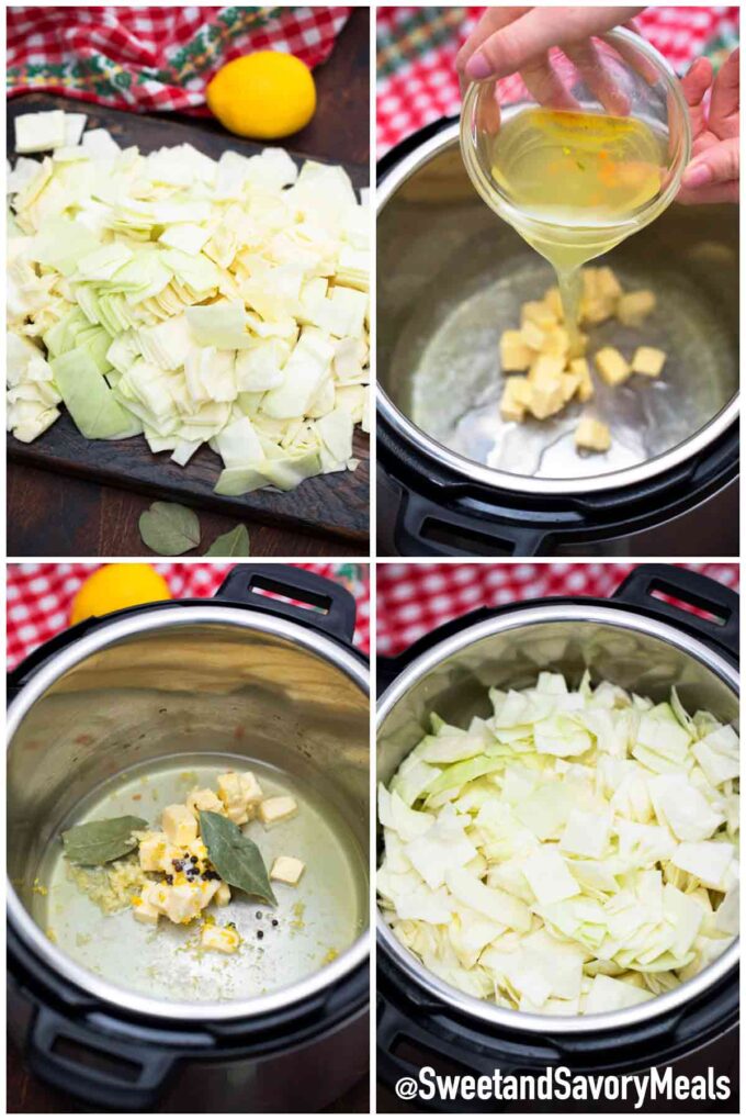 steps how to make instant pot buttered cabbage