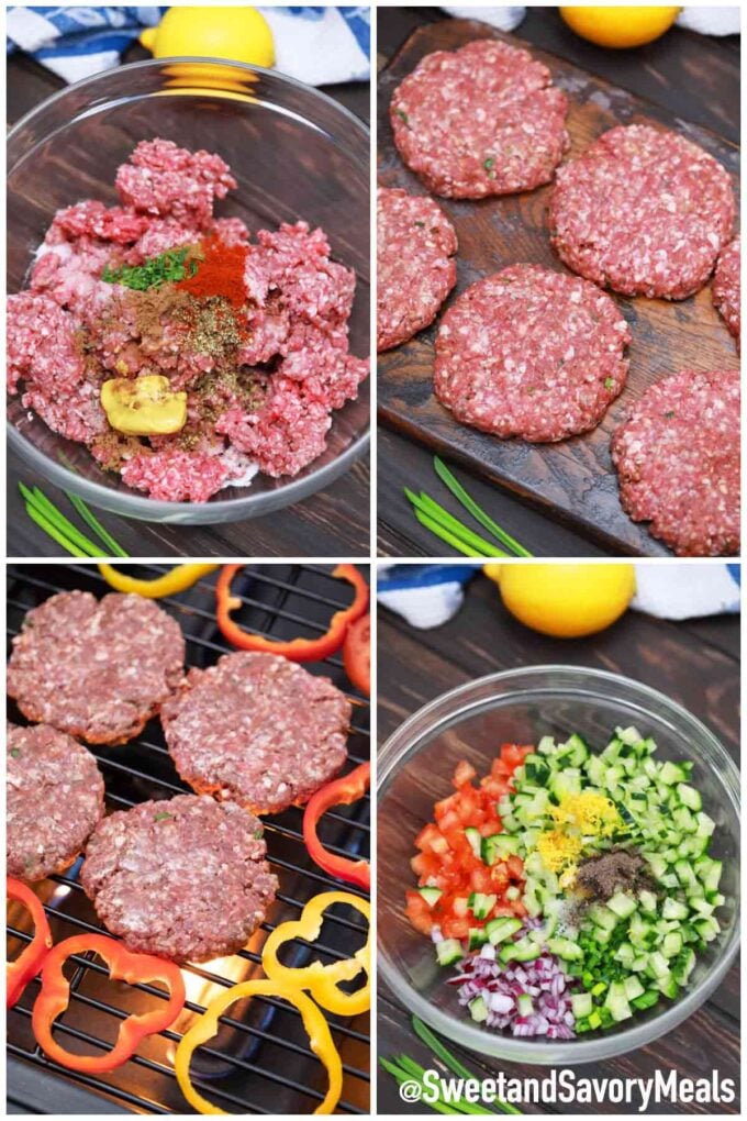 Lamb burgers detailed steps