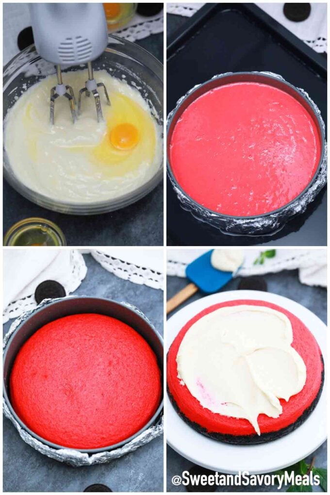 steps how to make red velvet cheesecake