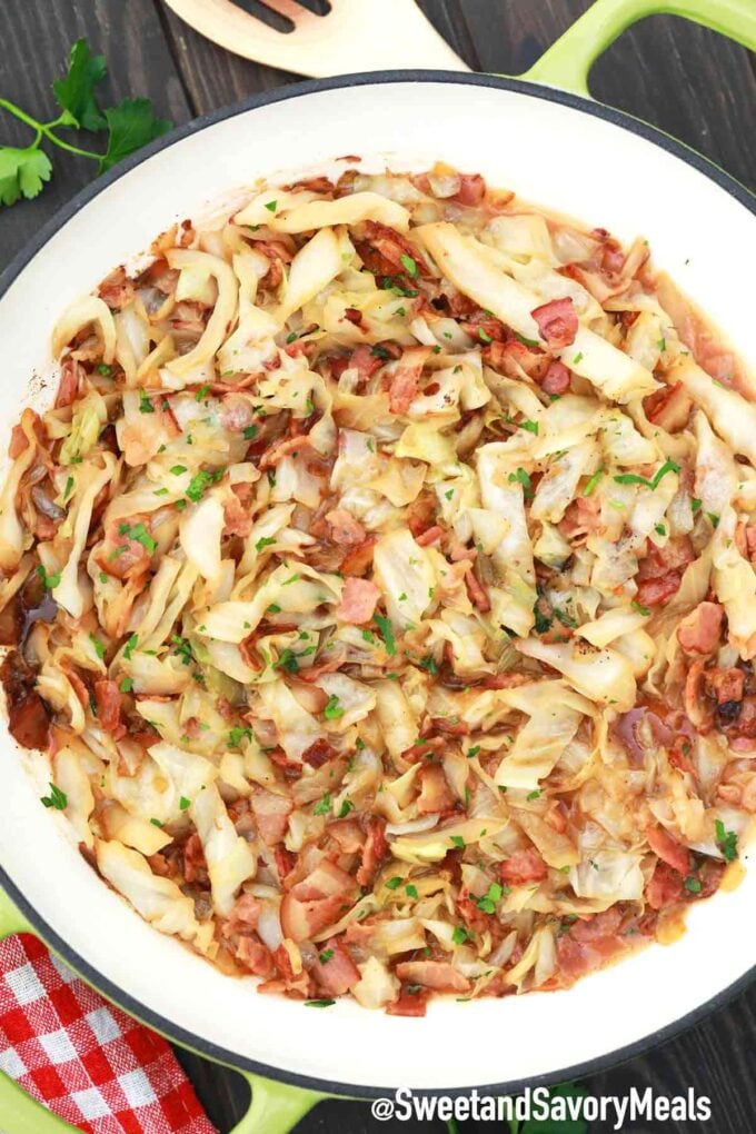 cabbage with bacon and onions