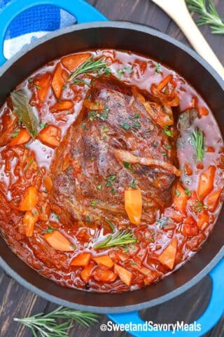 German pot roast with cabbage