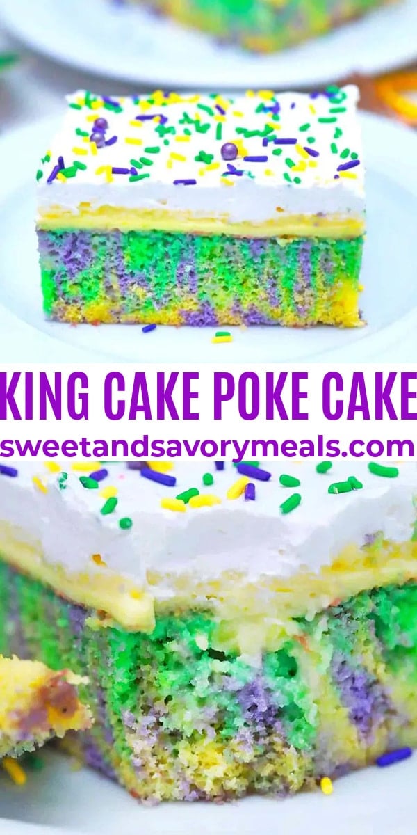 easy king cake poke cake pin