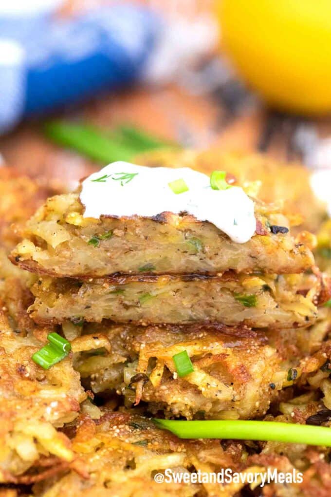 crispy potato latkes interior