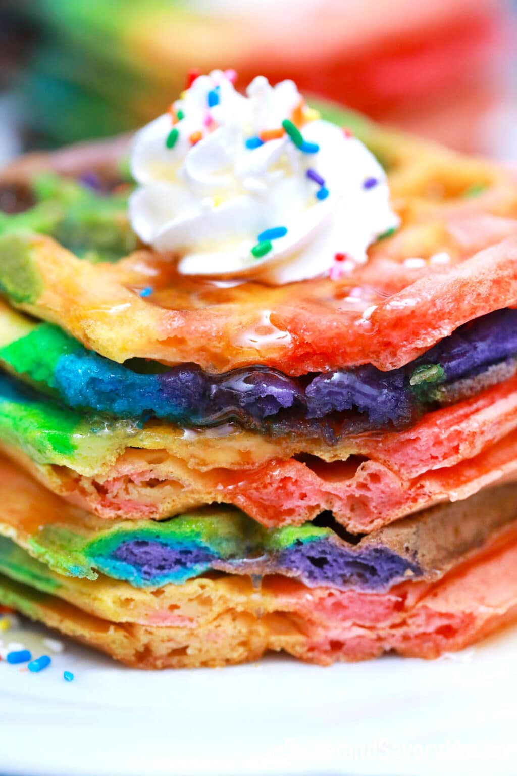 Rainbow Waffles Recipe [Video] - Sweet and Savory Meals