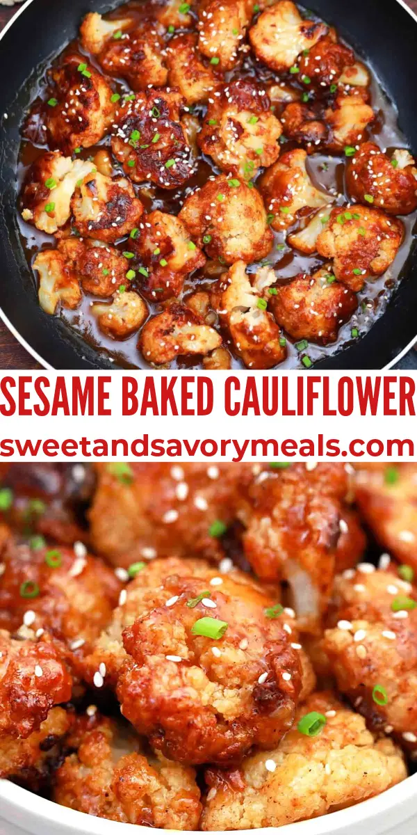 easy sesame baked cauliflower pin