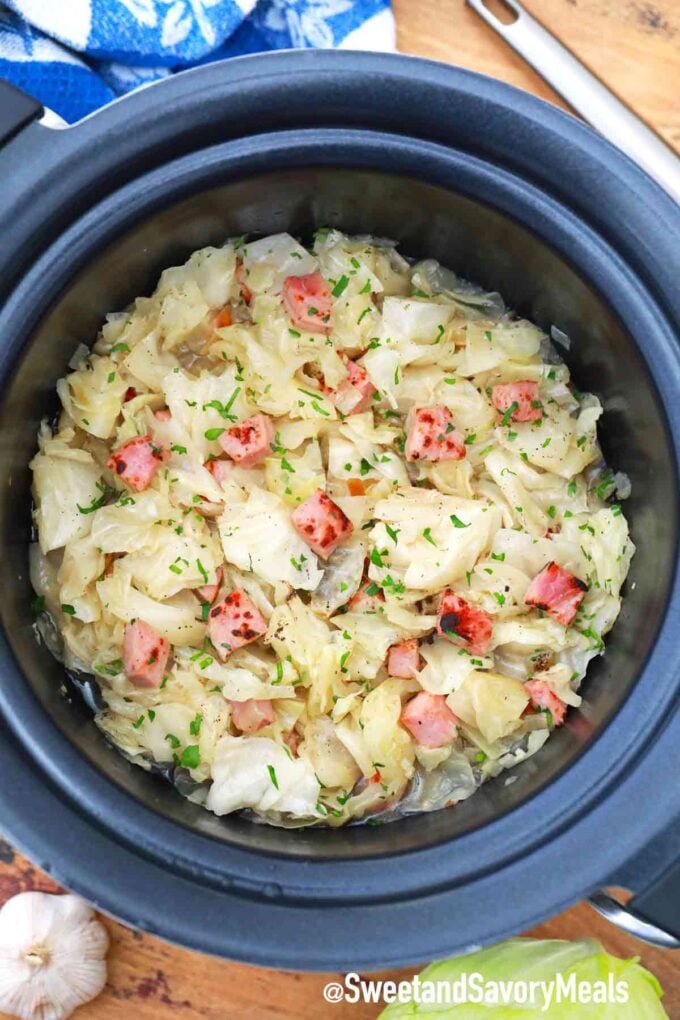 slow cooker cabbage and ham