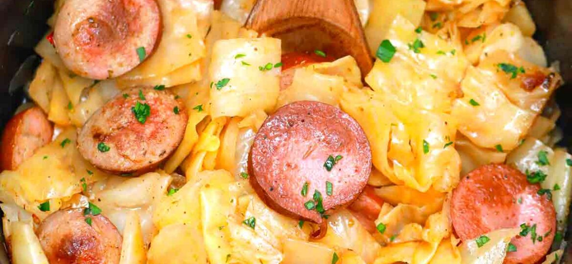 slow cooker cabbage and sausage