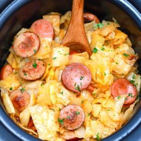slow cooker cabbage and sausage