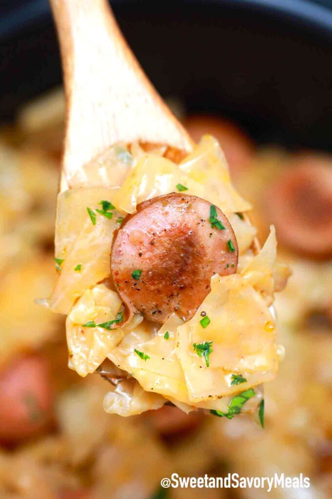 crockpot cabbage and sausage