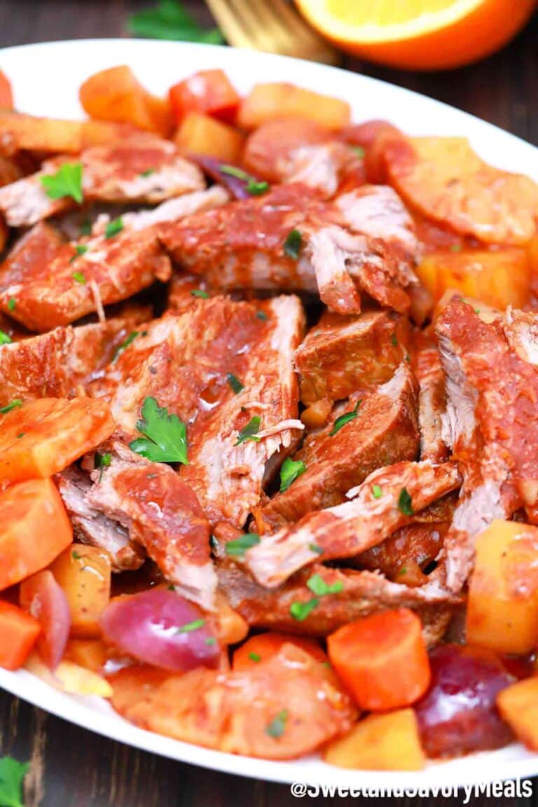 slow cooker carribean pot roast with pineapple