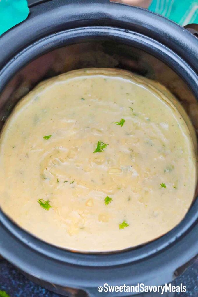 crockpot creamy cauliflower soup
