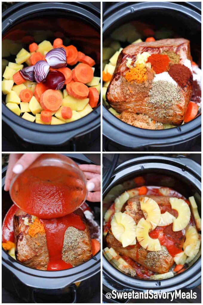 steps how to make slow cooker carribean pot roast