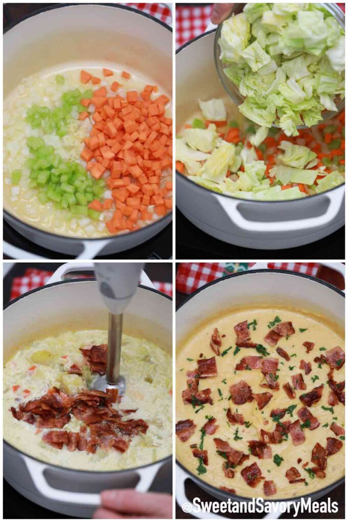 steps how to make potato and cabbage soup