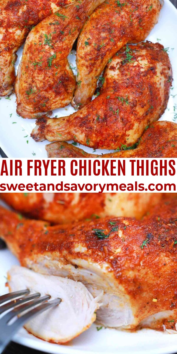 easy air fryer chicken thighs pin