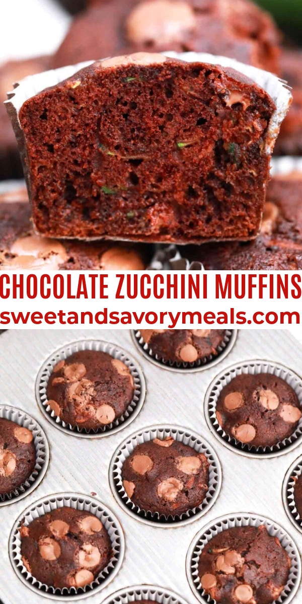 easy chocolate zucchini muffins pin