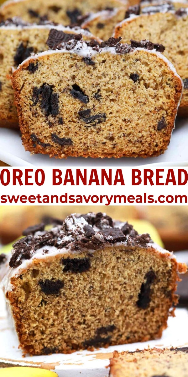 easy oreo banana bread pin